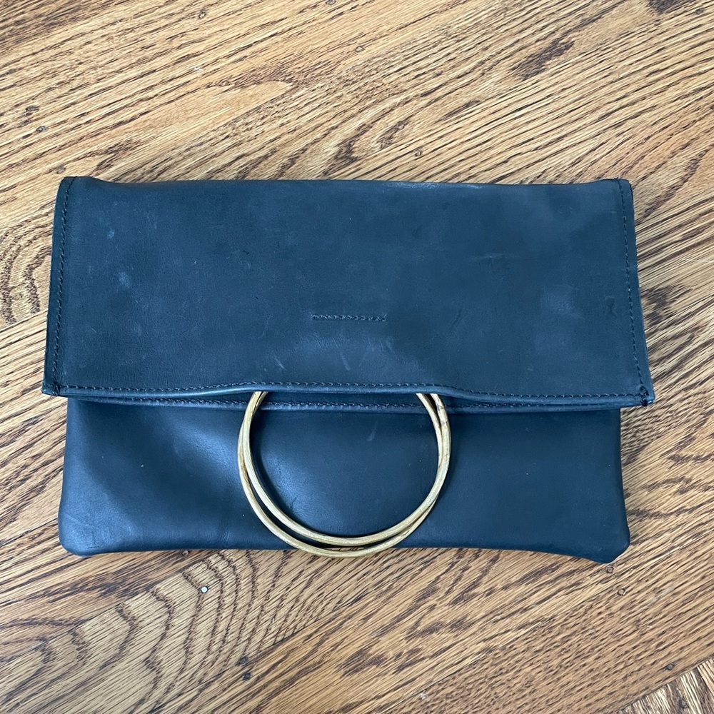 Parker Clay Black Nyala Foldover Clutch